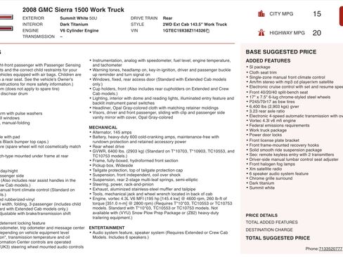 Used 2008 GMC Sierra 1500 W/T w/ SL Package image 3