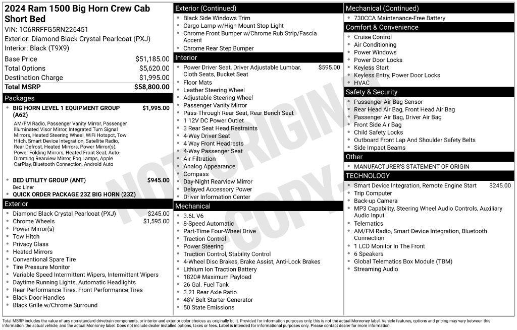Used 2024 RAM 1500 Big Horn AWD/4WD image 18