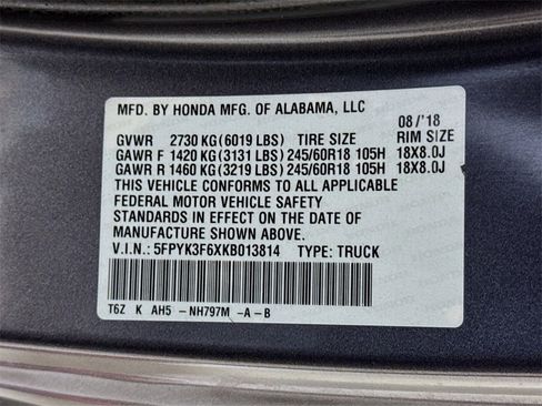 Used 2019 Honda Ridgeline RTL-T image 31