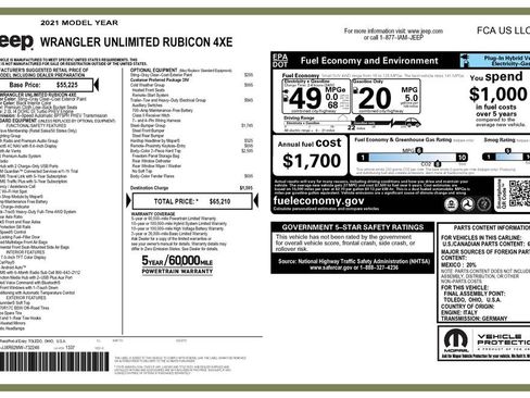 Used 2021 Jeep Wrangler Unlimited Rubicon 4xe w/ Steel Bumper Group image 4