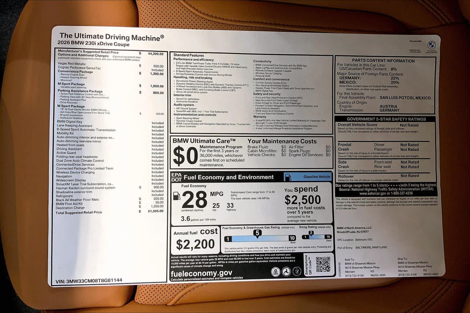 New 2026 BMW 230i xDrive Coupe w/ M Sport Package AWD/4WD image 22