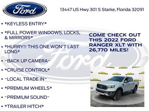 Certified 2022 Ford Ranger XLT w/ Equipment Group 301A Mid RWD image 12
