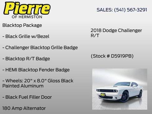 Used 2018 Dodge Challenger R/T w/ Blacktop Package RWD image 12