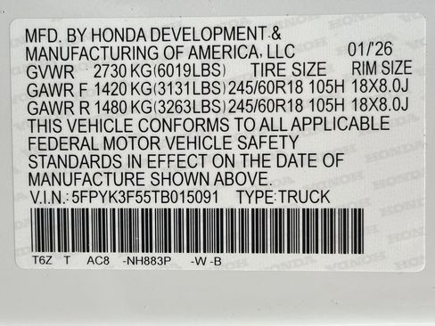 New 2026 Honda Ridgeline RTL image 22