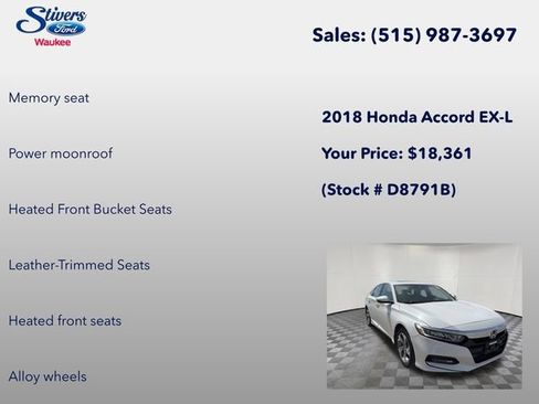 Used 2018 Honda Accord EX-L image 14