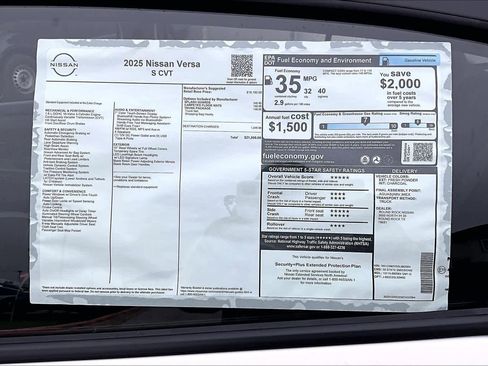 New 2025 Nissan Versa S w/ Trunk Package image 19