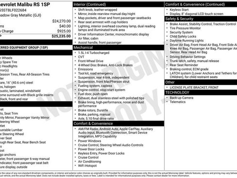 Used 2020 Chevrolet Malibu RS image 2