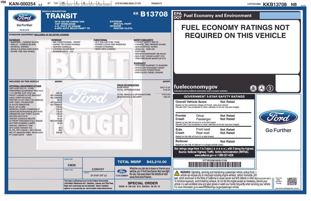 Used 2019 Ford Transit 250 148 High Roof Extended RWD image 9