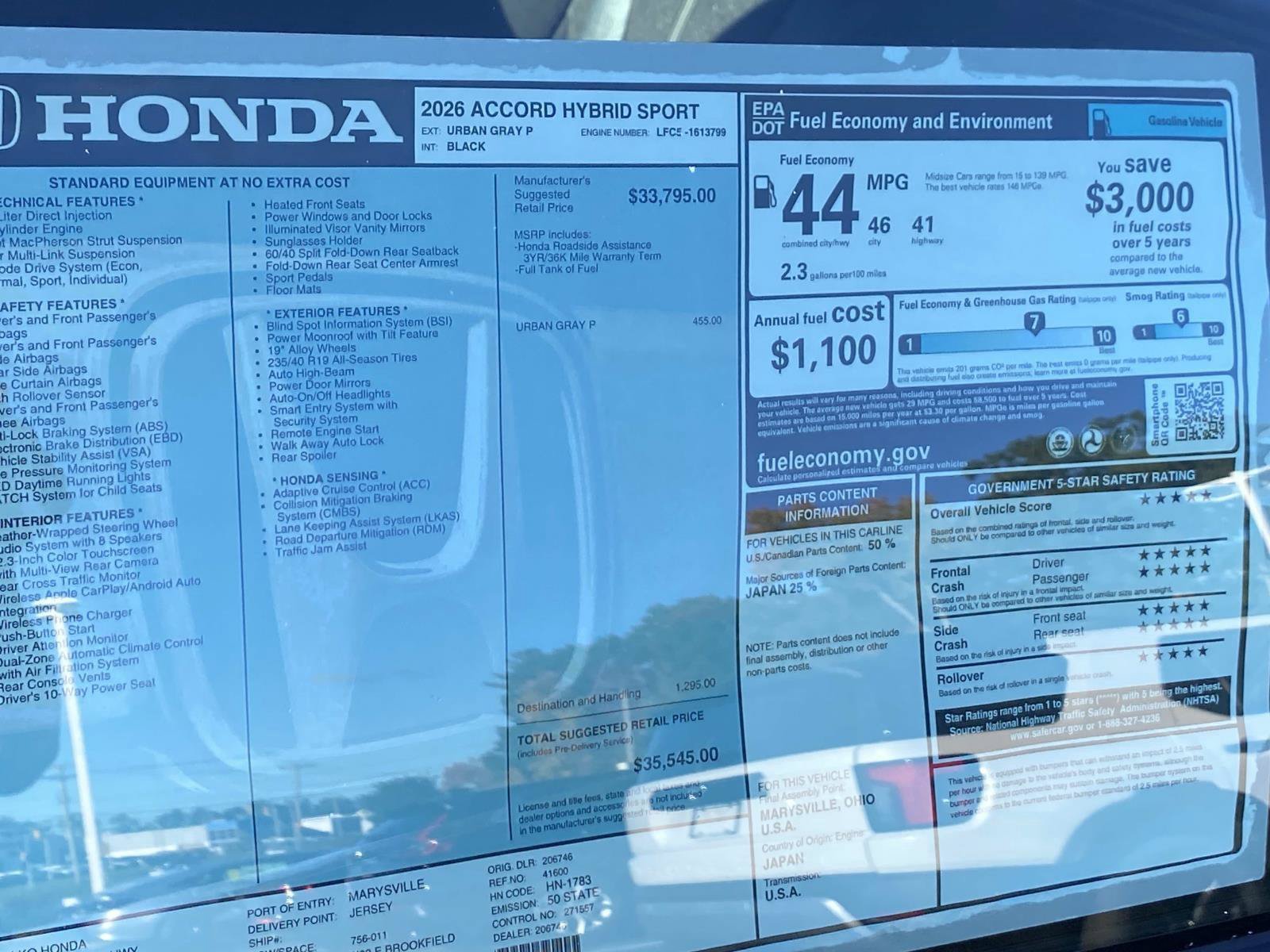 New 2026 Honda Accord Sport image 15