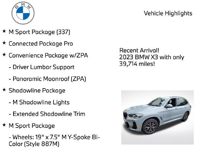 Certified 2023 BMW X3 xDrive30i w/ M Sport Package AWD/4WD image 4