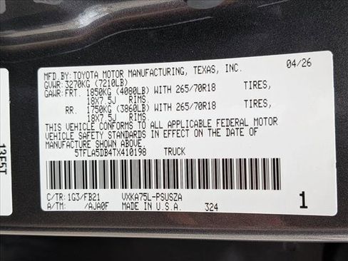 New 2026 Toyota Tundra SR5 AWD/4WD image 18