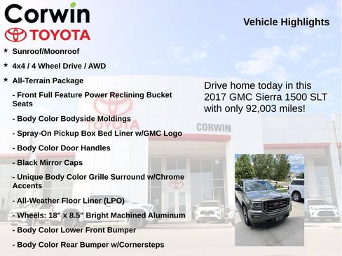 Used 2017 GMC Sierra 1500 SLT AWD/4WD image 7