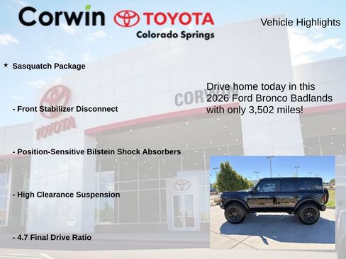 Used 2026 Ford Bronco Badlands w/ Sasquatch Package AWD/4WD image 6