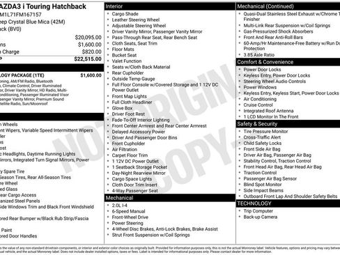 Used 2015 MAZDA MAZDA3 i Touring w/ Technology Package image 9