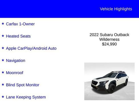 Used 2022 Subaru Outback Wilderness AWD/4WD image 2