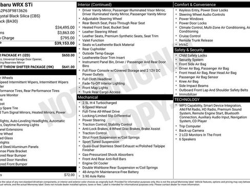 Used 2015 Subaru WRX STI w/ Popular Package #1 AWD/4WD image 10