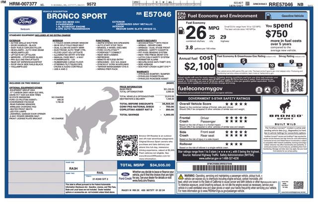 Used 2024 Ford Bronco Sport Big Bend w/ Convenience Package AWD/4WD image 45