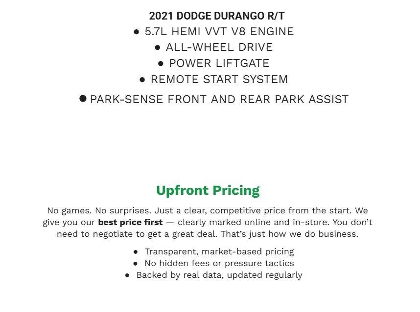 Used 2021 Dodge Durango R/T AWD/4WD image 2