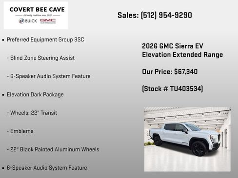 New 2026 GMC Sierra EV Elevation w/ LPO, Elevation Dark Package AWD/4WD image 13