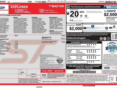 Used 2021 Ford Explorer ST w/ Equipment Group 401A image 4