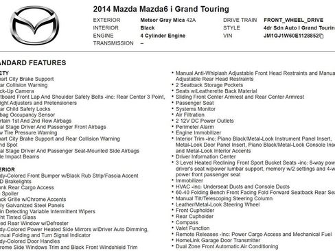 Used 2014 MAZDA MAZDA6 Grand Touring FWD image 17