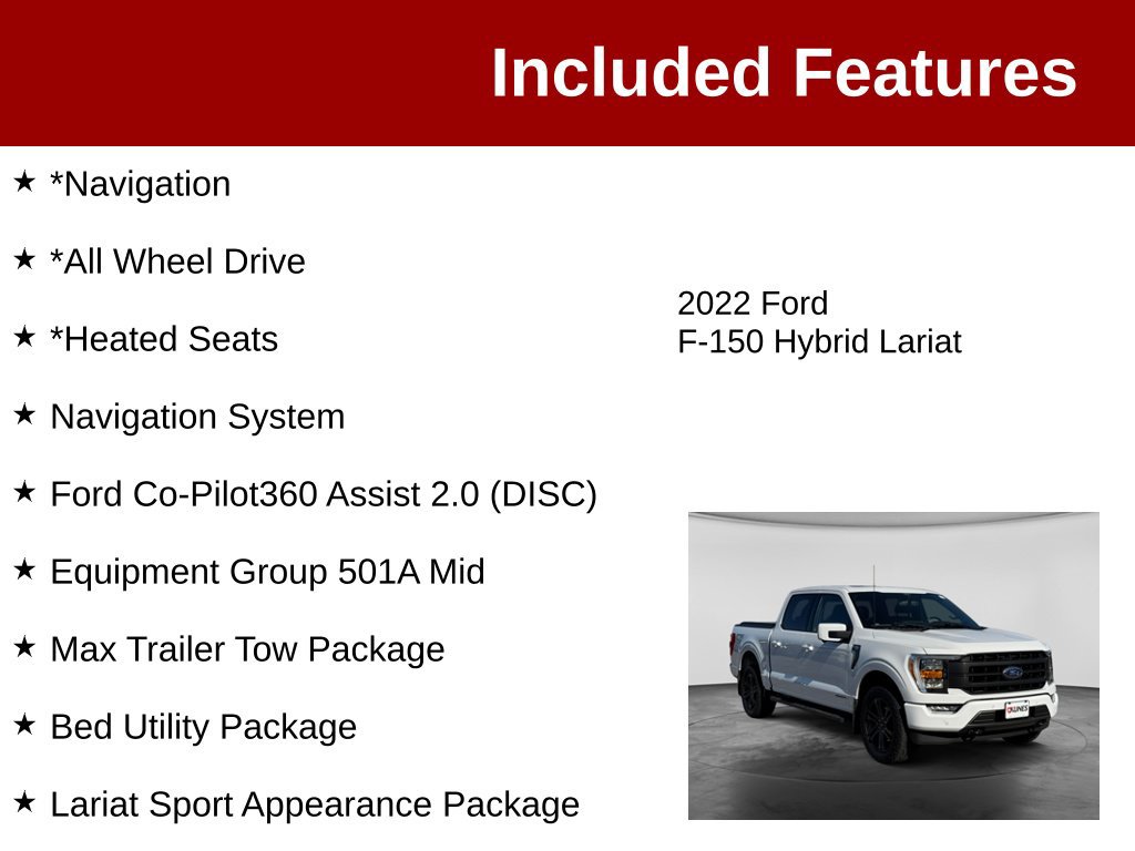 Used 2022 Ford F150 Lariat w/ Max Trailer Tow Package AWD/4WD image 3