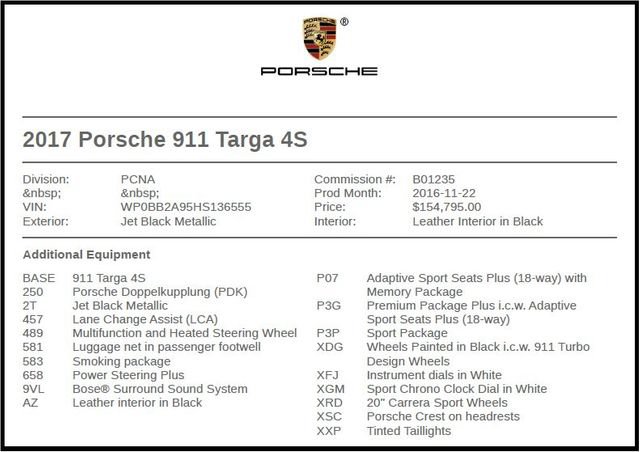 Used 2017 Porsche 911 Targa 4S AWD/4WD image 7