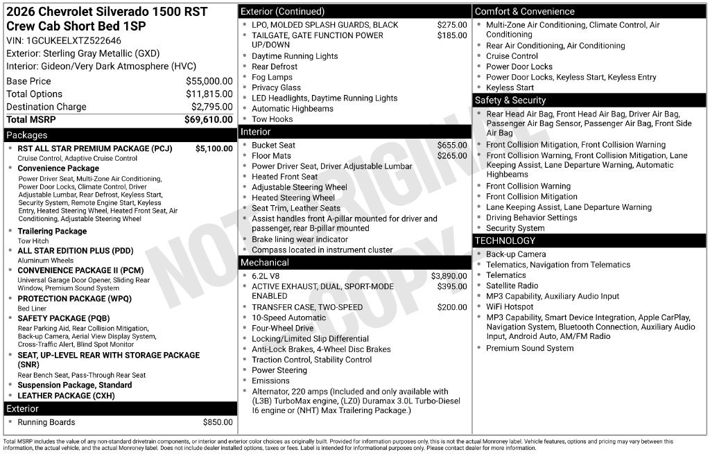 New 2026 Chevrolet Silverado 1500 RST w/ RST All Star Premium Package AWD/4WD image 42