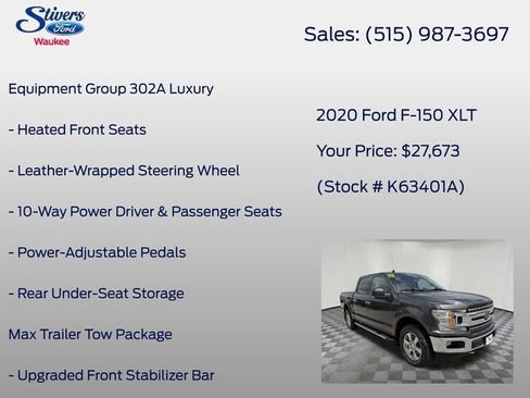 Used 2020 Ford F150 XLT w/ Equipment Group 302A Luxury AWD/4WD image 16