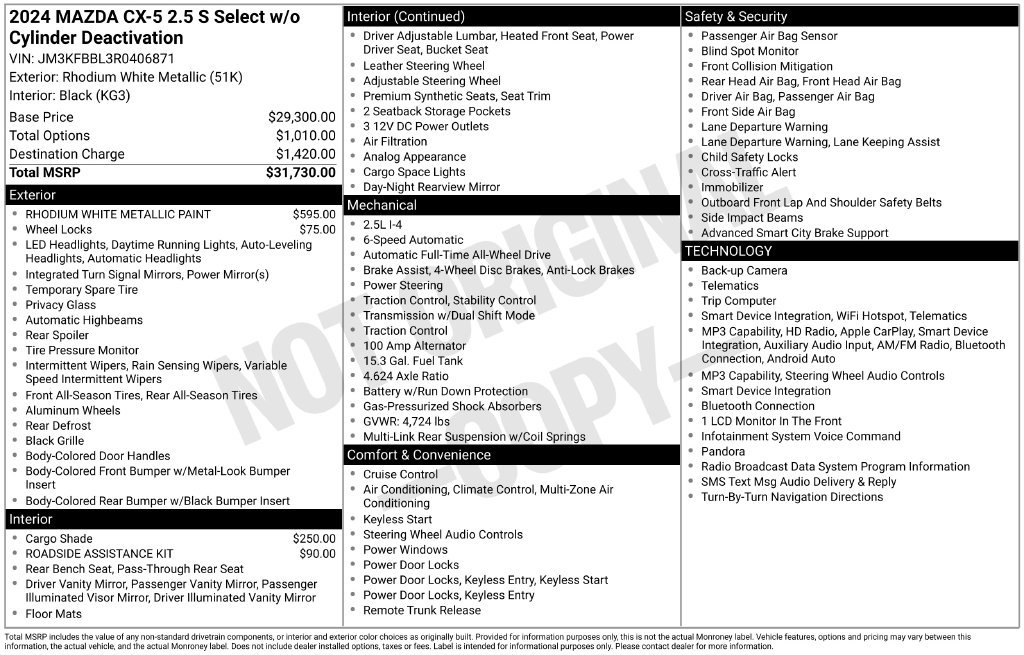 Certified 2024 MAZDA CX-5 AWD 2.5 S w/ Select Package image 10