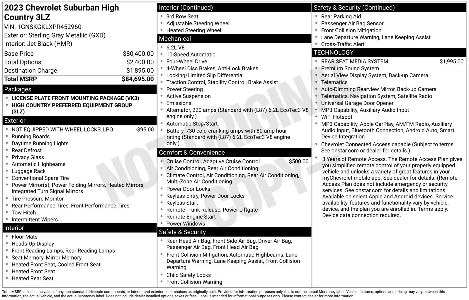 Used 2023 Chevrolet Suburban High Country AWD/4WD image 39