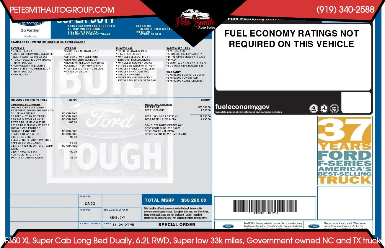 Used 2015 Ford F350 XL w/ Power Equipment Group RWD image 43