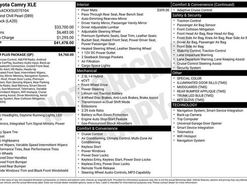 Used 2025 Toyota Camry XLE w/ Premium Plus Package FWD image 18