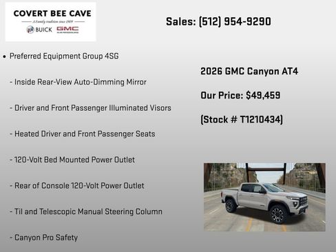 New 2026 GMC Canyon AT4 w/ Nightfall Essentials Package AWD/4WD image 12