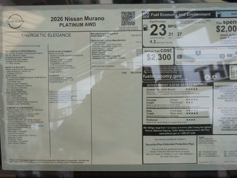 New 2026 Nissan Murano Platinum w/ Cargo Package image 20