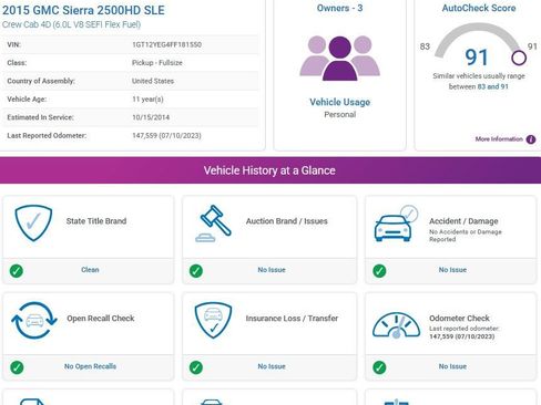 Used 2015 GMC Sierra 2500 SLE image 3