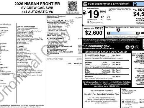 New 2026 Nissan Frontier SV w/ All-Weather Content Package image 31