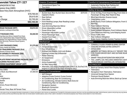 Used 2026 Chevrolet Tahoe Z71 w/ Z71 Off-Road Package AWD/4WD image 4