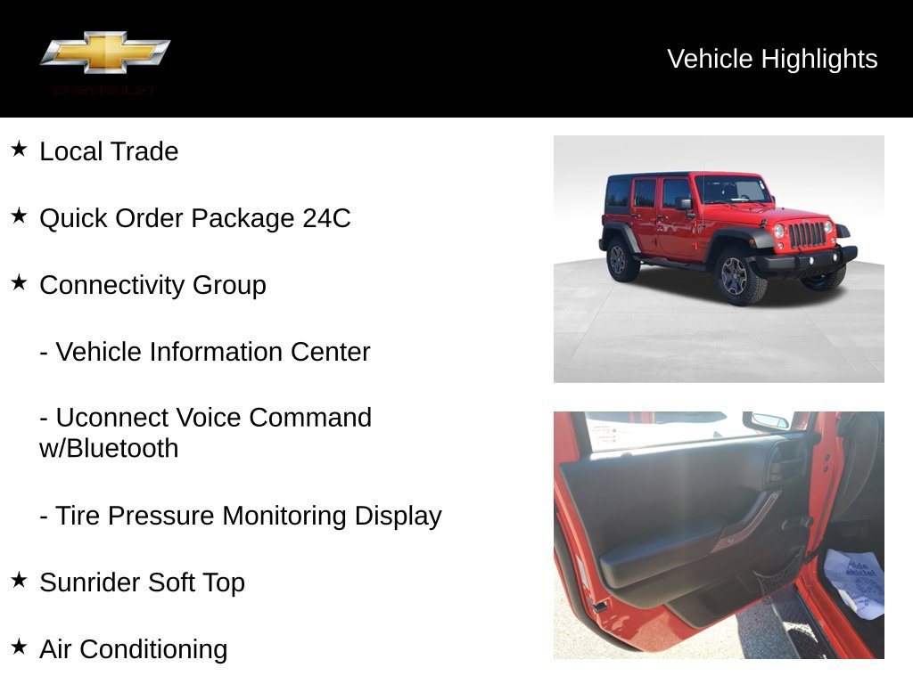 Used 2015 Jeep Wrangler Unlimited Sport w/ Connectivity Group AWD/4WD image 18