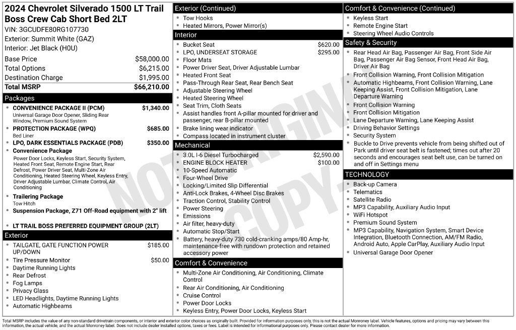 Used 2024 Chevrolet Silverado 1500 LT Trail Boss w/ Convenience Package II AWD/4WD image 4