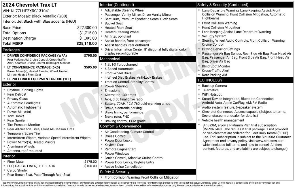 Used 2024 Chevrolet Trax LT w/ Driver Confidence Package FWD image 12