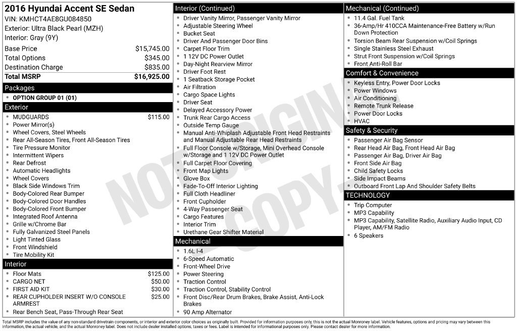 Used 2016 Hyundai Accent SE FWD image 4