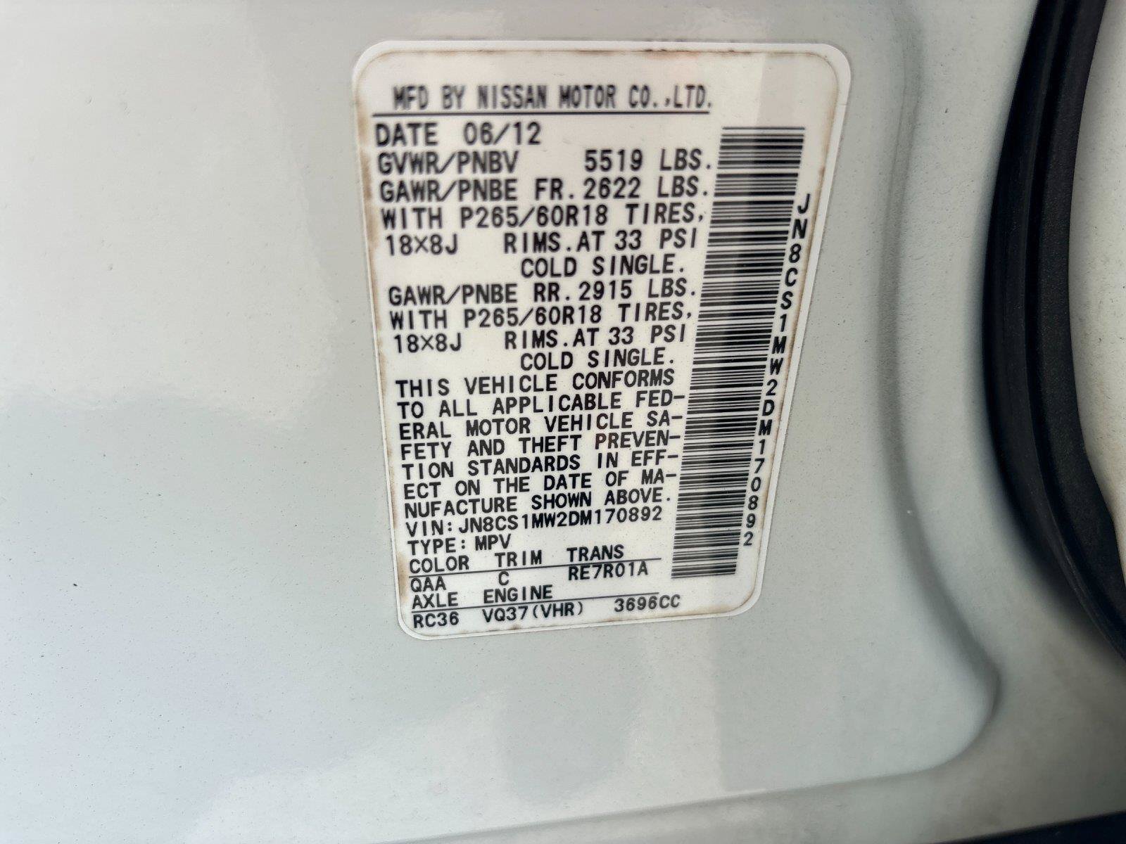 Used 2013 INFINITI FX37 AWD image 12
