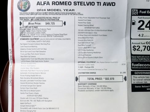 Used 2024 Alfa Romeo Stelvio Ti AWD/4WD image 2