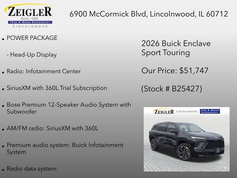 New 2026 Buick Enclave Sport Touring w/ Power Package AWD/4WD image 12