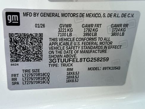 New 2026 GMC Sierra 1500 AT4X w/ LPO, Black Badging Package image 34