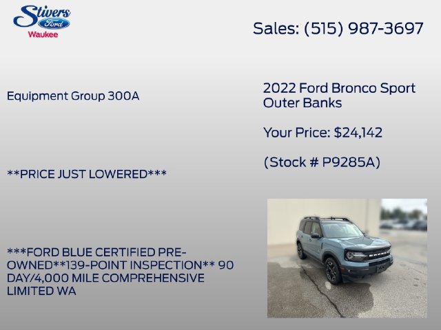 Used 2022 Ford Bronco Sport Outer Banks AWD/4WD image 8