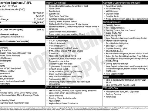 Used 2020 Chevrolet Equinox LT w/ LPO, Floor Liner Package FWD image 10