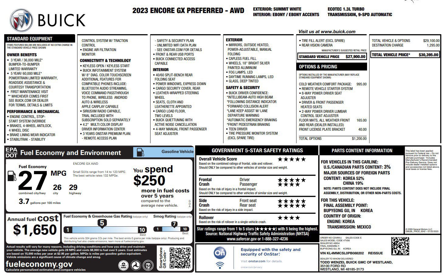 Used 2023 Buick Encore GX Preferred w/ Cold Weather Comfort Package AWD/4WD image 2