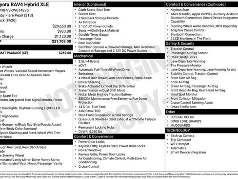 Used 2019 Toyota RAV4 XLE w/ Carpet Mat Package AWD/4WD image 30